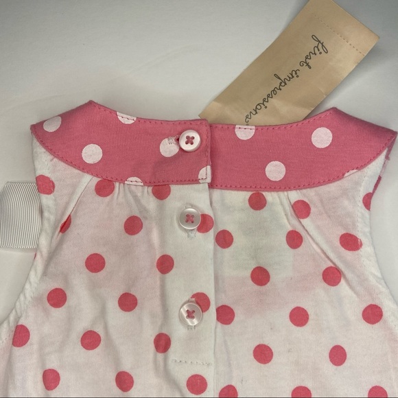 First Impression Pink & White Polka dot Dress 6-9M - Picture 3 of 5